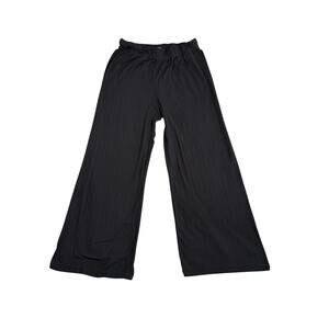 Z Supply Lounge Pants Women's Small Black Wide Leg Swiss Dot